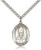 Sterling Silver St. Anselm of Canterbury Pendant, Stainless Silver Heavy Curb Chain, Large Size Catholic Medal, 1" x 3/4"