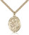 Gold Filled St. Januarius Pendant, Stainless Gold Heavy Curb Chain, Large Size Catholic Medal, 1" x 3/4"