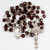 Sterling Silver 7mm Garnet Tin-cut Bead Rosary R402LF
