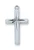 Sterling Silver English 13/16 inch Cross 18 inch Necklace Chain L7060