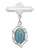 Sterling Silver Blue Enamel Miraculous Medal Baby Pin 431L Sterling Silver Blue Enamel Miraculous Medal Baby Pin 431L