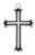 Sterling Silver Cross with Black Fill L9252