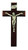 Beveled Cherry Wood 8 Inch Latin Cross Wall Crucifix with Silver Tone Corpus 81-13