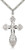 Sterling Silver Cross Pendant, Stainless Silver Heavy Curb Chain, 1 7/8" x 1"