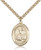 Gold Filled St. John Licci Pendant, Stainless Gold Heavy Curb Chain, Large Size Catholic Medal, 1" x 3/4"