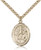 Gold Filled St. Edwin Pendant, Stainless Gold Heavy Curb Chain, Large Size Catholic Medal, 1" x 3/4"