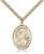 Gold Filled St. Fina Pendant, Stainless Gold Heavy Curb Chain, Large Size Catholic Medal, 1" x 3/4"