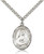 Sterling Silver St. Rose Philippine Pendant, Stainless Silver Heavy Curb Chain, Large Size Catholic Medal, 1" x 3/4"