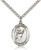 Sterling Silver St. Aidan Of Lindesfarne Pendant, Heavy Curb Chain, Large Size Catholic Medal, 1" x 3/4"
