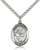 Sterling Silver St. Christopher Basketball Pendant, Stainless Silver Heavy Curb Chain, Large Size Catholic Medal, 1" x 3/4"