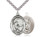 Sterling Silver St. Christopher Soccer Pendant, Stainless Silver Heavy Curb Chain, Large Size Catholic Medal, 1" x 3/4"