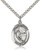 Sterling Silver St. Christopher Hockey Pendant, Stainless Silver Heavy Curb Chain, Large Size Catholic Medal, 1" x 3/4"