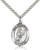 Sterling Silver St. Christopher Softball Pendant, Stainless Silver Heavy Curb Chain, Large Size Catholic Medal, 1" x 3/4"