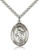 Sterling Silver St. Christopher Track & Field Women Pendant , Stainless Silver Heavy Curb Chain, Large Size Catholic Medal, 1" x 3/4"