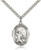 Sterling Silver St. Sebastian  Football Pendant, rhodiumHeavy Curb Chain, Large Size Catholic Medal, 1" x 3/4"