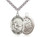 Sterling Silver St. Sebastian  Soccer Pendant, rhodium Heavy Curb Chain, Large Size Catholic Medal, 1" x 3/4" Sterling Silver St. Sebastian  Soccer Pendant, rhodium Heavy Curb Chain, Large Size Catholic Medal, 1" x 3/4"