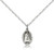 Sterling Silver St. Ann Pendant, Lite Curb Chain, 1/2" x 1/4"