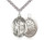 Sterling Silver St. Sebastian  Golf Pendant, rhodium Heavy Curb Chain, Large Size Catholic Medal, 1" x 3/4"