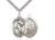 Sterling Silver St. Sebastian  Track & Field Pendant,  Heavy Curb Chain, Large Size Catholic Medal, 1" x 3/4" Sterling Silver St. Sebastian  Track & Field Pendant,  Heavy Curb Chain, Large Size Catholic Medal, 1" x 3/4"