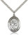 Sterling Silver Guardian Angel Basketball Pendant,  Heavy Curb Chain, Large Size Catholic Medal, 1" x 3/4"