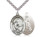 Sterling Silver Guardian Angel Soccer Pendant, Heavy Curb Chain, Large Size Catholic Medal, 1" x 3/4"
