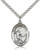 Sterling Silver Guardian Angel Soccer Pendant, Heavy Curb Chain, Large Size Catholic Medal, 1" x 3/4"