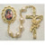 Saint Therese the Little Flower Pearl Bead Gold Rosary