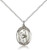 Sterling Silver St. Bernadette Pendant, Lite Curb Chain, Medium Size Catholic Medal, 3/4" x 1/2"