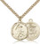Gold Filled Guardain Angel / Army Pendant, Gold Heavy Curb Chain, 7/8" x 3/4"