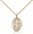 Gold Filled St. Genevieve Pendant, Gold Filled Lite Curb Chain, Medium Size Catholic Medal, 3/4" x 1/2"