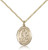 Gold Filled St. Hubert of Liege Pendant, Gold Filled Lite Curb Chain, Medium Size Catholic Medal, 3/4" x 1/2"