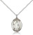 Sterling Silver St. Justin Pendant, Lite Curb Chain, Medium Size Catholic Medal, 3/4" x 1/2"