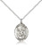Sterling Silver St. Kevin Pendant, Lite Curb Chain, Medium Size Catholic Medal, 3/4" x 1/2"