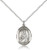 Sterling Silver St. Louis Pendant, Lite Curb Chain, Medium Size Catholic Medal, 3/4" x 1/2"