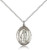 Sterling Silver St. Patrick Pendant, Lite Curb Chain, Medium Size Catholic Medal, 3/4" x 1/2"