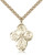 Gold Filled 4-Way Pendant, Stainless Gold Heavy Curb Chain, 1 1/8" x 7/8"