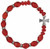 Rosary Bracelet with 10mm Red Crystal Beads, RBS26 Rosary Bracelet with 10mm Red Crystal Beads, RBS26