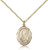 Gold Filled St. Brigid of Ireland Pendant, Gold Filled Lite Curb Chain, Medium Size Catholic Medal, 3/4" x 1/2"