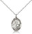 Sterling Silver St. Gemma Galgani Pendant, Lite Curb Chain, Medium Size Catholic Medal, 3/4" x 1/2"