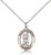 Sterling Silver St. Christopher/Lacrosse Pendant, Lite Curb Chain, Medium Size Catholic Medal, 3/4" x 1/2"