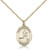 Gold Filled St. Christopher/Track & Field Pendant, GF Lite Curb Chain, Medium Size Catholic Medal, 3/4" x 1/2"