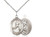 Sterling Silver St. Christopher/Track & Field Pend, Lite Curb Chain, Medium Size Catholic Medal, 3/4" x 1/2"