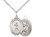 Sterling Silver St. Christopher/Baseball Pendant, Lite Curb Chain, Medium Size Catholic Medal, 3/4" x 1/2"