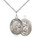 Sterling Silver St. Christopher/Basketball Pendant, Lite Curb Chain, Medium Size Catholic Medal, 3/4" x 1/2" Sterling Silver St. Christopher/Basketball Pendant, Lite Curb Chain, Medium Size Catholic Medal, 3/4" x 1/2"