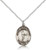 Sterling Silver St. Christopher/Tennis Pendant, Lite Curb Chain, Medium Size Catholic Medal, 3/4" x 1/2"