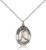 Sterling Silver St. Sebastian/Baseball Pendant, Lite Curb Chain, Medium Size Catholic Medal, 3/4" x 1/2"