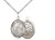 Sterling Silver St. Sebastian/Basketball Pendant, Silver Lite Curb Chain, Medium Size Catholic Medal, 3/4" x 1/2"