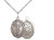Sterling Silver St. Sebastian Cheerleading Pendant, Lite Curb Chain, Medium Size Catholic Medal, 3/4" x 1/2"
