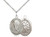 Sterling Silver St. Sebastian/Gymnastics Pendant, Lite Curb Chain, Medium Size Catholic Medal, 3/4" x 1/2"
