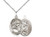 Sterling Silver St. Christopher Motorcycle Pendant, Lite Curb Chain, Medium Size Catholic Medal, 3/4" x 1/2"